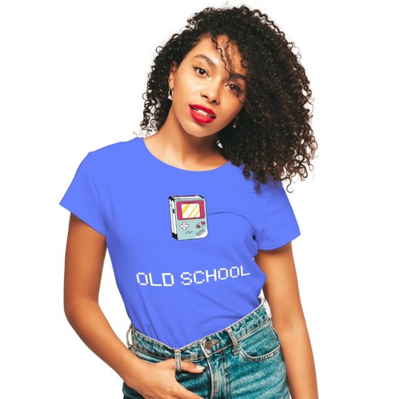 Old School T-Shirt, 90s T-Shirt, Custom Tee, Gaming Shirt, Gildan, Light Blue - Picture 6 of 10